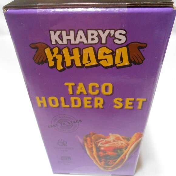 NEW Set of 4 Khaby's Khasa Taco Holders easy to stack new in sealed box kitchen - Picture 2 of 9